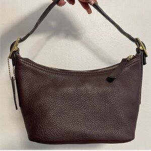 Brown leather Coach Demi Baguette or pouch 9844